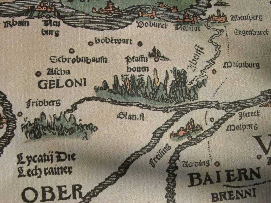 Kartenausschnitt von Aventinus 1523
